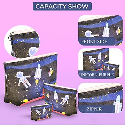 Image of FunBlast Multipurpose Canvas Pouch - Pack of 3 Pcs Pouch with Zipper Lock, Stationary Organizer Pouch, Travel Accessories Pouch Bag, Cosmetic Bag, Money Purse, Handbag (Rocket)