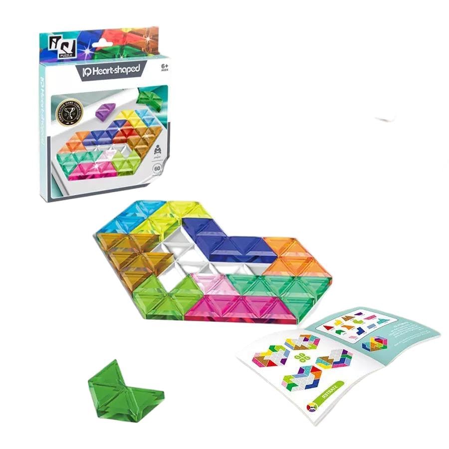 Puzzle - Tangram Puzzle Jigsaw Block Brain Shape Block Brain Teaser Toy Geometry Logic IQ, Montessori Educational Gift for Kids & Adults six pointed star puzzle toy