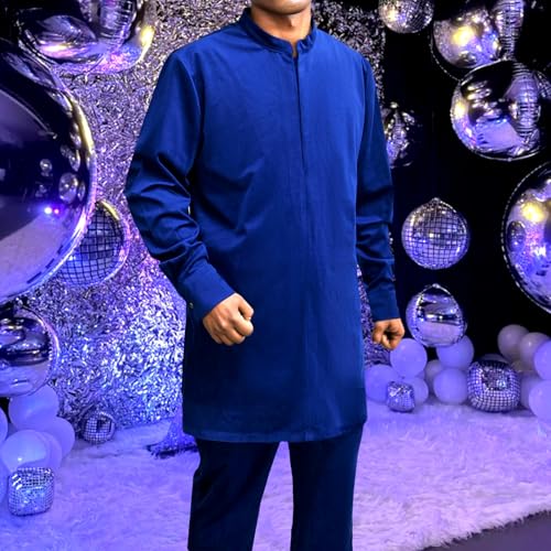 Men's Kaftan Robe 2 Piece Velvet Suit African Dashiki Shirt Pants Party Outfits Traditional Ethnic Attire3