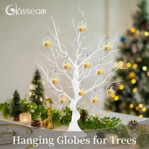 Hängende Teelicht Kerzenhalter 12Pcs Mini Glaskugel Ornament, 6 cm Durchmesser Glas Terrarium Globen Für Hochzeitsfeier Baumdekoration Home Decor