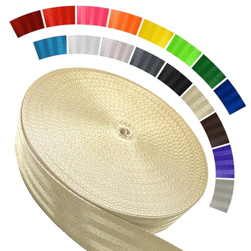 Image of Polyester Webbing Strap 16+Colors - 1 inch&1.5 inch&1.9 inch - 16.5 25 33 55 Yards Heavy Duty Webbing Roll, Flat Webbing Strap for Indoor&Outdoor Gear, Climbing, DIY Crafting, Repairing