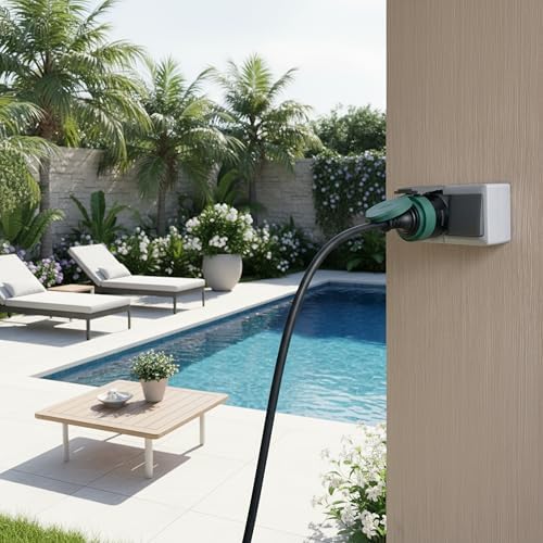 Enchufe Inteligente para Exteriores, Monitoreo de Energía, IP44, Enchufe WiFi 2.4GHz, Compatible con Alexa, Google Assistant, Aplicación Smart Life, 16A/3680W, Pack de 4
