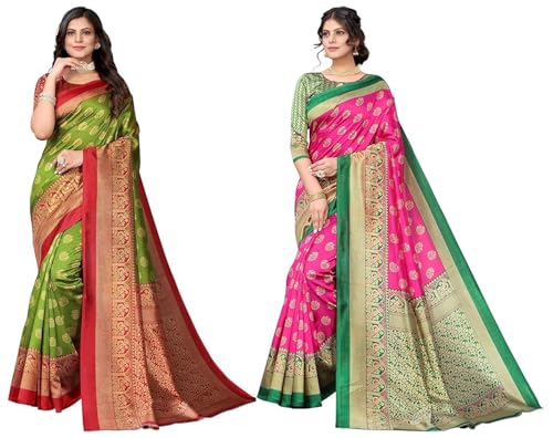 Sari de seda india mujer pack 2 vestido tradicional sudasiático blusa sin coser