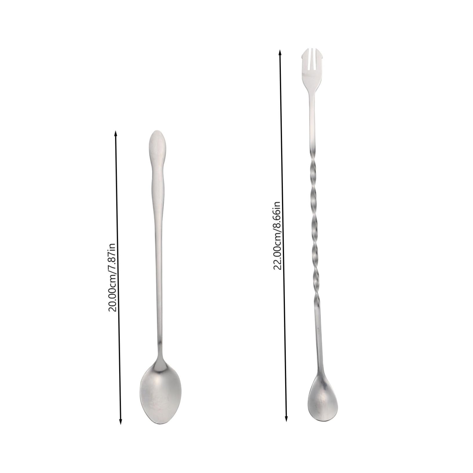 GLEAVI 2 Sätze Teiliges Rührlöffel Für Cocktails Praktische Mischlöffel Für Getränke Desserts Und Milchtee Spülmaschinenfest Für Zuhause Und Partys 4 Stücke * 2