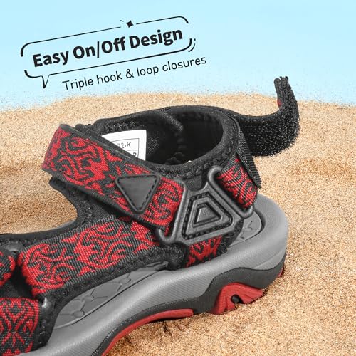 Image of DREAM PAIRS Boys Girls Sandals Kids Adventurous Light-Weight Adjustable Straps Summer Water Shoes (Toddler /Little Kid /Big Kid)