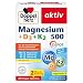 Produktbild Doppelherz Magnesium 500 + D3 + K2 - Hochdosiertes Magnesium als Beitrag zur normalen Funktion der Muskeln und Nervensystems - 60 vegetarische Depot-Tabletten