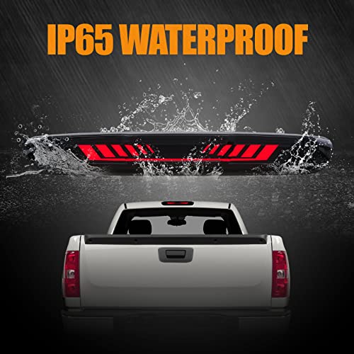 Image of Third 3rd Brake Light LED for 2007-2013 Chevy Silverado /GMC Sierra 1500 2500HD 3500HD High Mount Rear Brake Lights Assembly, Time Tunnel Waterproof Center Cab Lamp Stop Light
