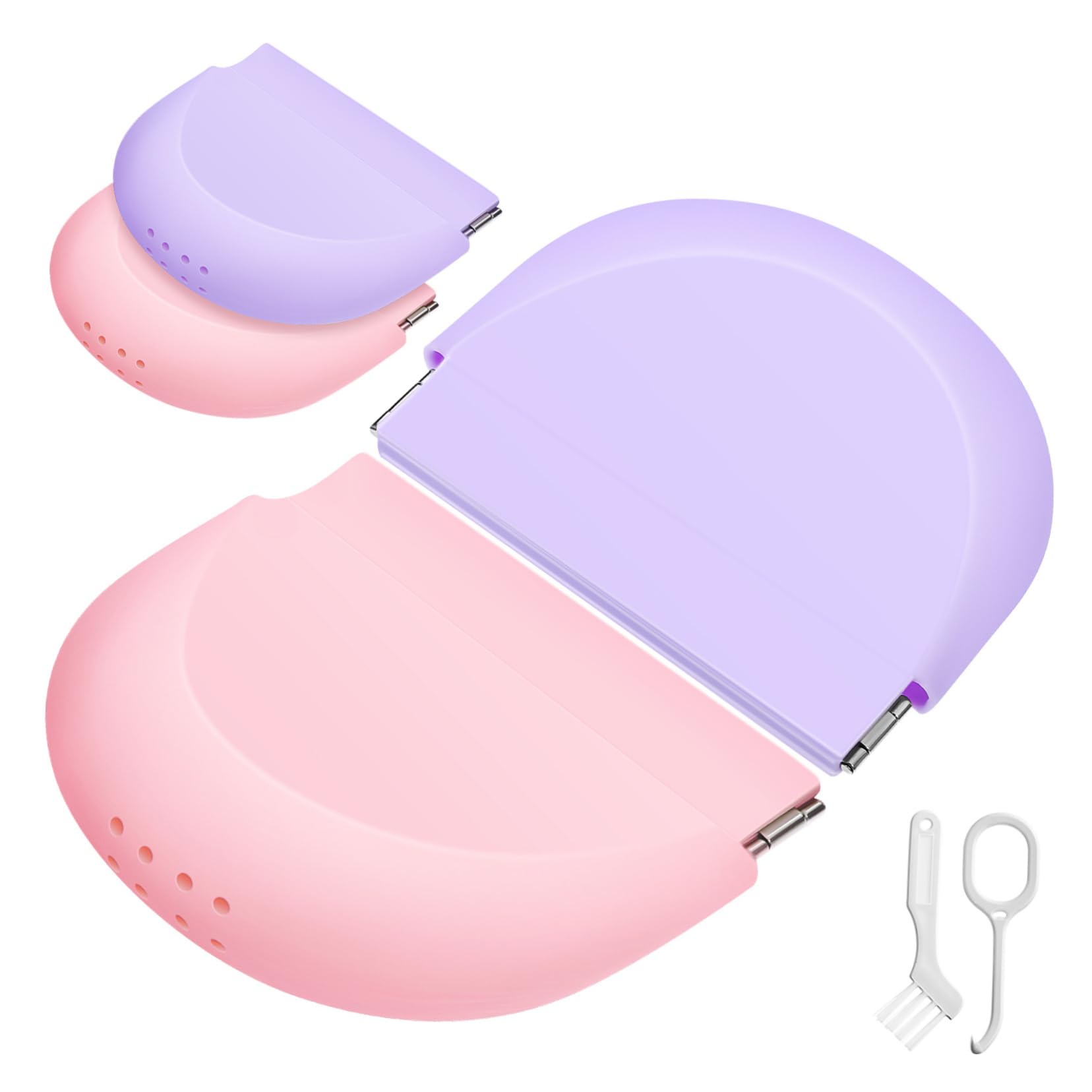 Custodia per Apparecchio Ortodontico in Silicone Sottile 4 Pezzi | Portatile e Leggera, Rosa, Formato Compatto per Facile Conservazione, Design Carino e Stiloso