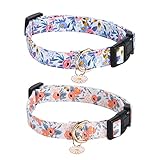 2 PCS Cotton Dog Collar for Small Medium Large Dogs,Cute Flower Girl Dog Collar with Quick-Release B