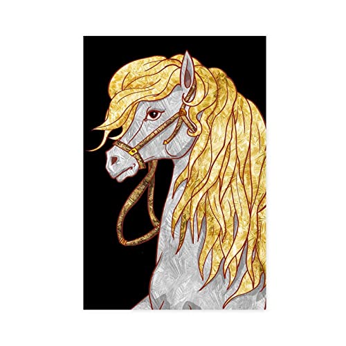 Enamel Horse Portrait Canvas Peinture Wall Art Photos Imprimé Artwork Home Decor Sans Cadre-style 08x12inch (20x30cm) Cover