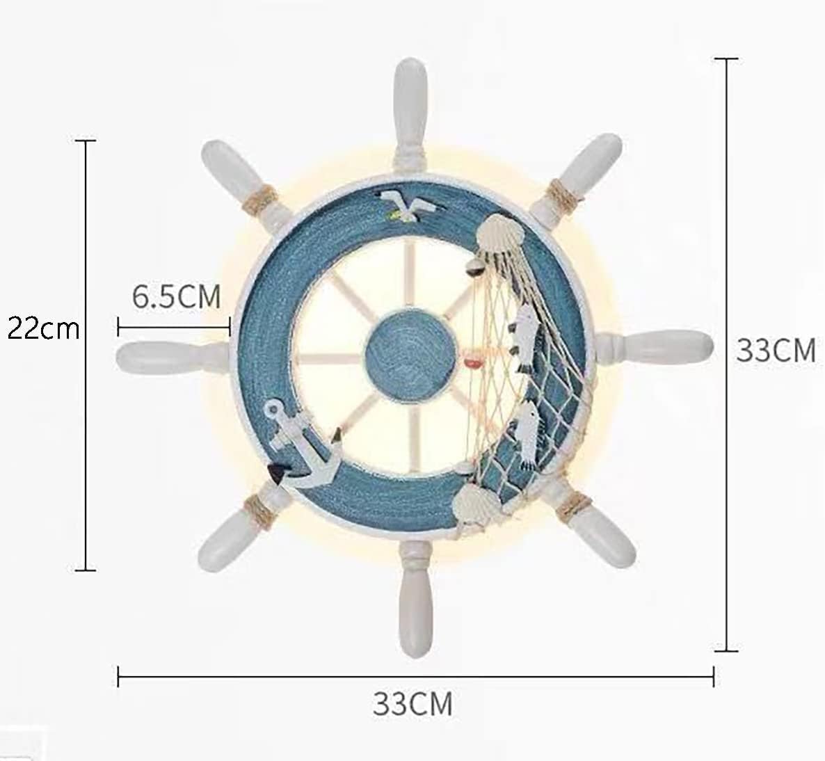 Decorazione domestica moderna Applique per camera da letto per bambini Illuminazione da parete Applique da parete a LED dimmerabile 18W Timone per nave Ancoraggio nautico Plafoniera da incasso