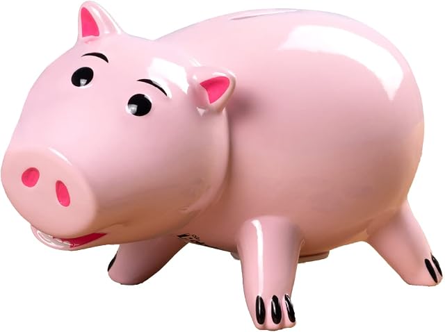 Paladone Toy Story Piggy Bank | Premium Ceramic Money Box for Kids & Adults | Keep Your Coins Safe in an Official Replica of Hamm | Nobody Look Till I Get My Cork Back, Pink