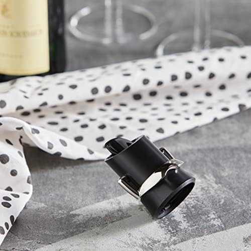 Vacu Vin Champagne Saver- Stopper & Pourer, Black, 2.08 oz.