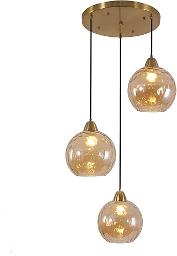 Miniatura 10 de BOKT Moderno globo dorado grande isla de cocina iluminación colgante de bola de vidrio verde claro lámpara colgante redonda de mediados de siglo