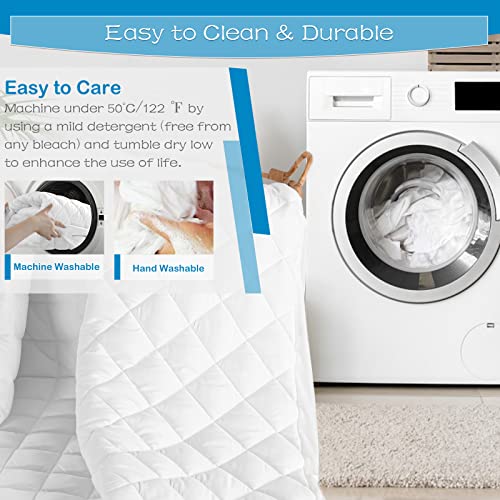 Grt Quilted Sofa Bed Mattress Pad-100% Waterproof Mattress Protector, Breathable Noiseless Hollow Cotton Sofa Mattress Topper, Full 54X72, White #TOP5