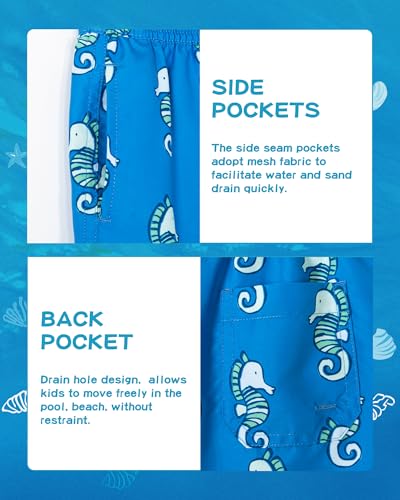Image of SURF CUZ Boys Swim Trunks Toddler Swim Shorts UPF 50+ Bathing Suit for Boy Swimsuit Quick Dry Mesh Beach Boardshorts Swimwear