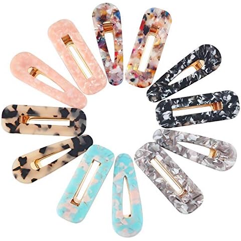 12 Stylish Acrylic Resin Hair Clips Set Cover