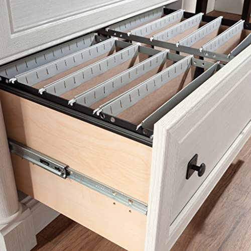 Image of Sauder Palladia 2 Drawer File Cabinet, Lateral Filing Cabinets for Home Office, Hanging File Folders Organizer, Interlocking Drawers, in Glacier Oak Finish