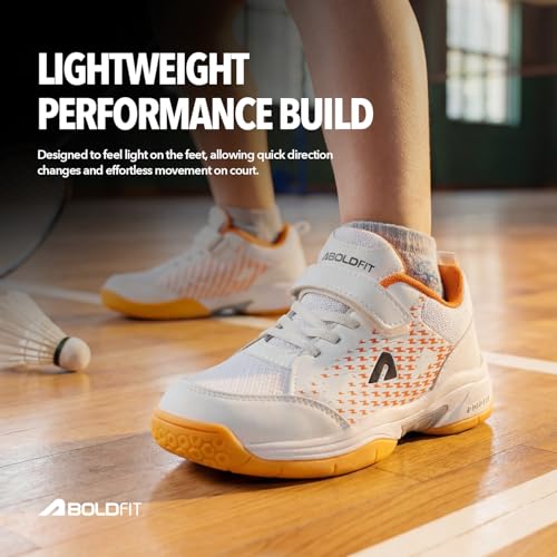 Image of Boldfit Badminton Shoes for Boys & Girls Unisex Boy Shoes for Shuttle Shoes for Girls Shoes for Kids Non Marking Kids Shoes for Match Sports Shoes for Kids Boys & Girl Shoes for Badminton