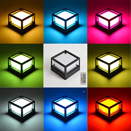 Stuovaner Remote Control Rgb Color Changing Lighting Led Outdoor Wall Lights, Wall Sconces & Porch Lights, Front Porch Wall Light Fixtures #TOP3