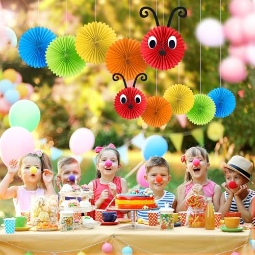 Image of Hortsun 14 Pcs Caterpillar Birthday Decorations 12 Inch 8 Inch Caterpillar Paper Lanterns for School Classroom Birthday Party Favors, with Eyes Mouth Feelers Glue Point(Multicolor)