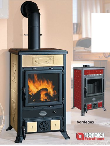 Nordica STUFA ROSSELLA CERAMICA MOD.R1 LIBERTY PERG.
