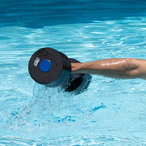 Sunlite Sports High-Density EVA-Foam Dumbbell Set - Soft Padded - Water Aerobics, Aqua Therapy, Pool Fitness, Water Exercise - Multiple Sizes (Black Medium)