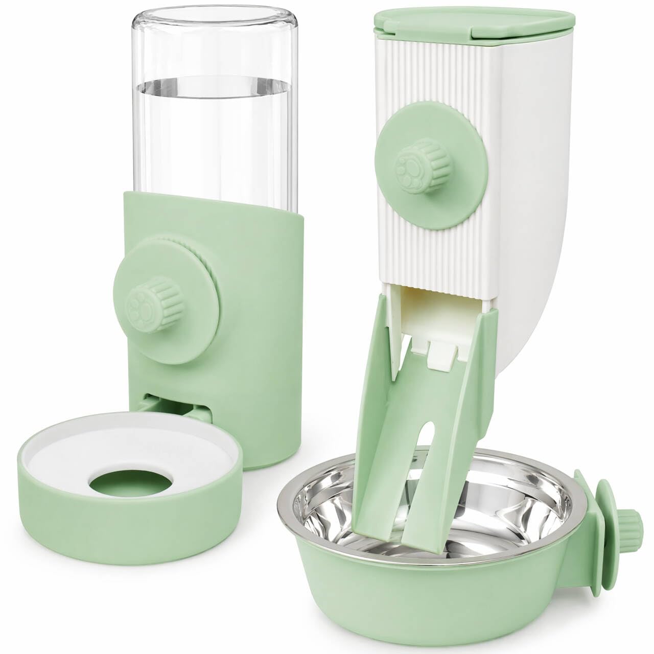 Distributeur automatique de nourriture et d'eau à suspendre pour lapin, cochon d'Inde, furet, accessoires de cage à lapin, biberon (vert)