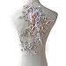 Blossom 3D Flower Applique, Beaded Sequins Flower LACE Patch Bridal Wedding Dress Embossed Beading Embroidery lace Appliques Motif for Ballgown Dress Dance Costumes