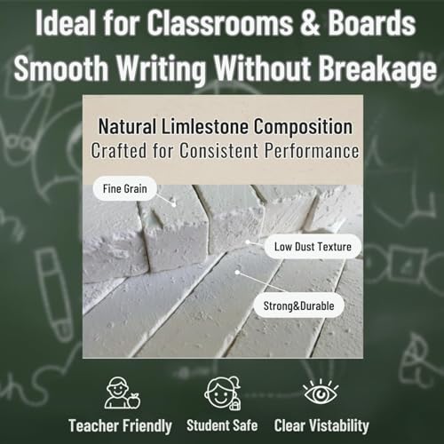 Image of Brighty Brightify Natural White Slate Bars 500g Pack | Soft Stone Chalk Blocks for Writing, Drawing, Educational, Art & Craft Use | Smooth White Slate Sticks for Teachers, Students & Artists