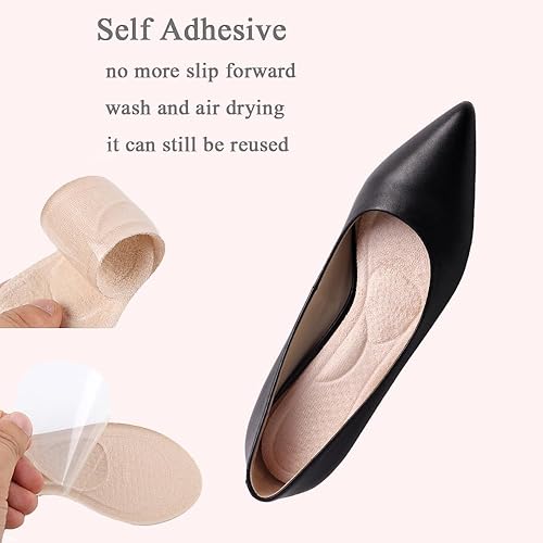 Miniatura 24 de High Heel Inserts for Women - Adhesive Velvety Cushioning Insoles, Anti-Slip Gel Cushions for Pain Relief, Shoe Inserts for Dress Shoes, 2 Pairs