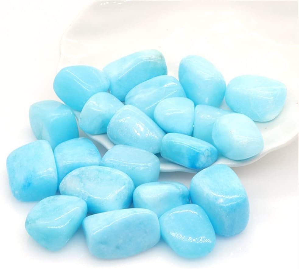 Meditation Home Nature Blue Aragonite Gravel Specimen Size Irregular Tumbled Stone Reiki Healing Crystal Quartz Mineral Aquarium Home Decoration (Color : Blue Aragonite, Size : 200-300g)