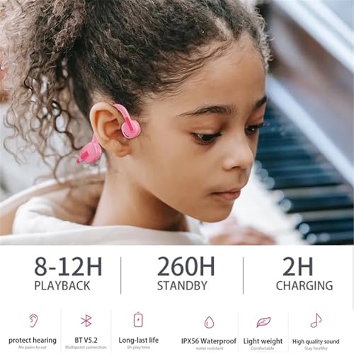 Auriculares inalámbricos para niños con diseño abierto rosa miniatura 6