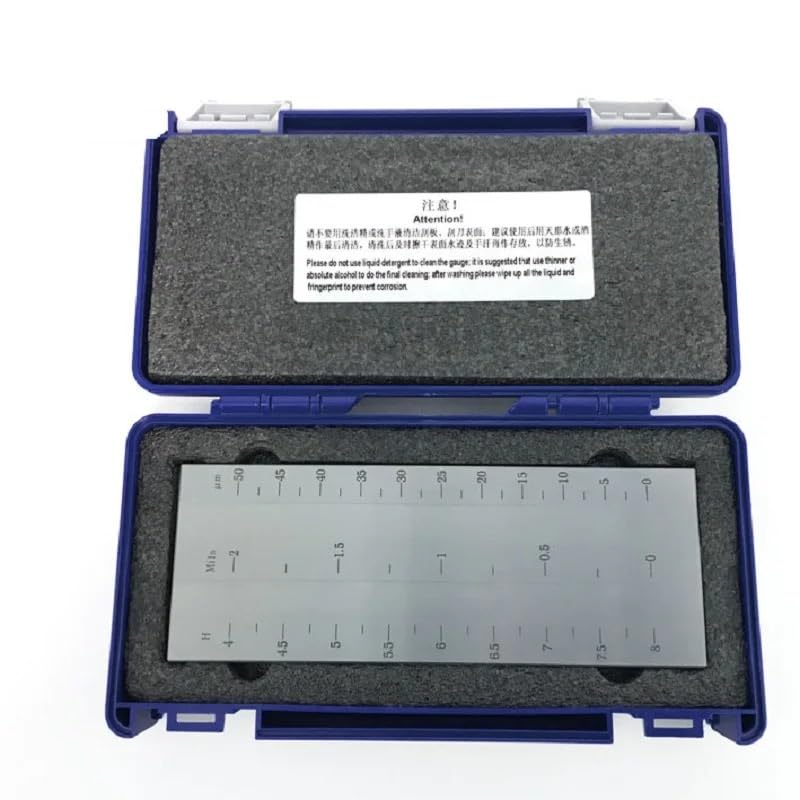 NURII Double Groove Fineness of Grind Gauge, BGD 242 Stainless Steel Hegman Grindometer Scraper, 15um 25um 50um 100um(0-50um)