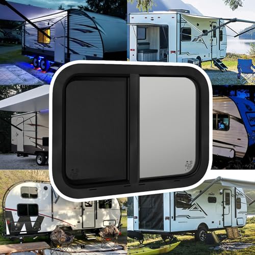Image of RV Window,Camper Replacement Horizontal Sliding RV Window for Cargo Trailer Utility Travel Trailer Cargo Van Truck SUV 24 inch W x 15 inch H,Fit 15 /16 inch or 1-3 /8 inch Thick Wall,Allow Error 1 /16 inch,DOT Approved