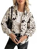 Stilvolles Blumendesign: Die Bomberjacken mit Reißverschluss verfügen über ein trendiges Blumenmuster, was sie zu einer schicken Ergänzung Ihrer lässigen Garderobe für einen modischen Look macht