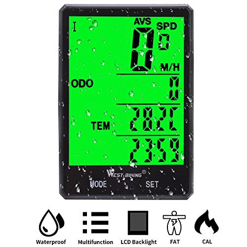 Cycle Computer, Bike Odometer Speedometer for Bicycle, Waterproof LCD Automatic Wake-up Backlight Motion