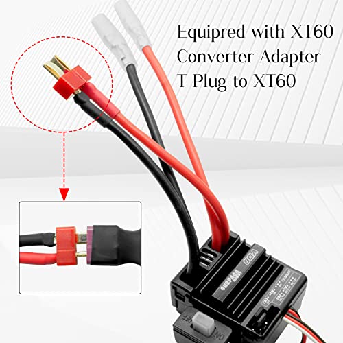 Ogunke ORC152T Ogrc 550 12T Brushed Motor 80A Esc Set With T-Xt60 Converter Adaptor For 1/10 Rc Truck Car Traxxas Slash 2Wd 4×4 Arrma Granite Senton Typhon 4×4 Redcat Axial Hpi thumb #4