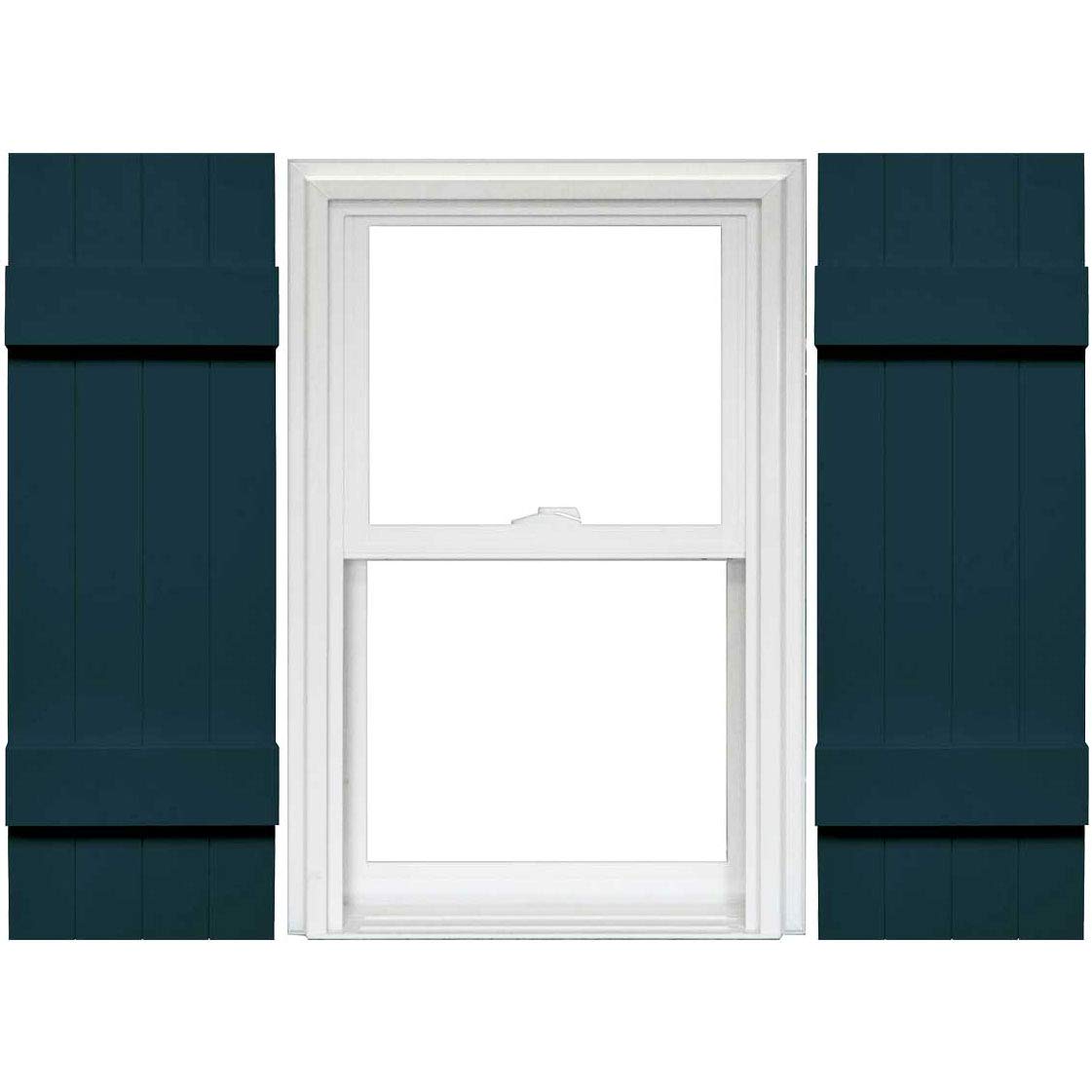 Mid America Board and Batten 14" 4 Board Joined Vinyl Standard Shutter (1 Pair) - 14 x 59 002 Black — view 7