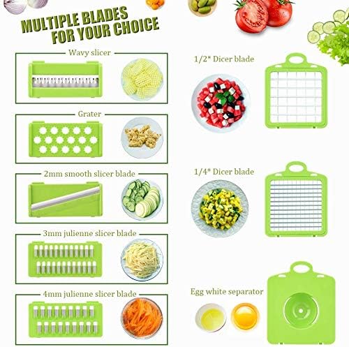 Ram® Mandoline 13 in 1 Vegetable Slicer Food Cutter and Shredder Food Dicer Interchangeable Blades Grater, Chopper - Image 3
