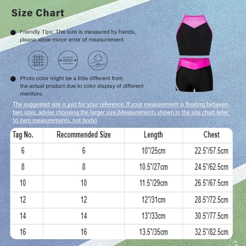 Kids Girls Athletic Sports Outfit Crop Tank Top With Booty Shorts Set For Gymnastic Dance Training Purple 12 Years3
