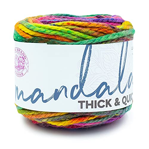 Image of Lion Brand Yarn, Mandala Thick & Quick Bulky Yarn, Swirl, 1 Cake | Variegated Super Bulky Acrylic Knit & Crochet Fiber, Baby Projects, Chunky Blankets, Colorful Hats, Scarves