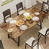 Concho 71' Rustic Rectangle Dining Table for 6-8 People with Solid Thick Tabletop, Long Wooden Kitchen Dinner Table for Home Office, Dining Room, Living Room, Rustic Brown
