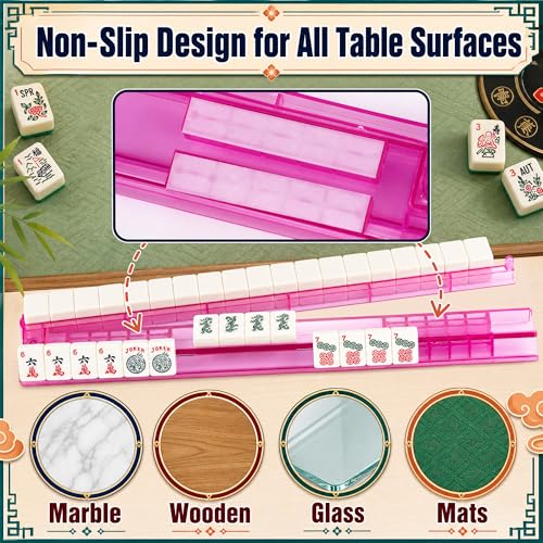 Mahjong Racks con Pushers 4 Pack Acrílico Durable miniatura 2