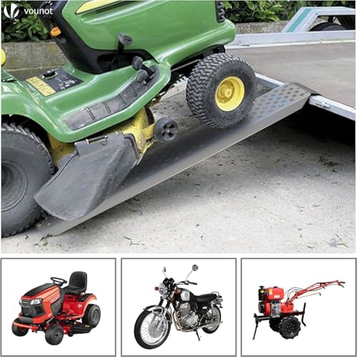 VOUNOT 2X Auffahrrampe 400kg Verzinkter Stahl, rutschfest Laderampe für Motorrad, Anhänger, Rasenmäher, Rasentraktor, Länge 160cm