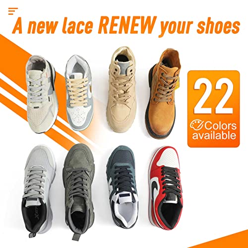 Vsudo Upgrade 50" Double Layer Weave Flat Shoelaces, 5/16" Wide Flat Shoe Laces For Adults & Kids Sneakers Or Athletic Shoes [1Pair-Navy Blue-127Cm] #TOP3