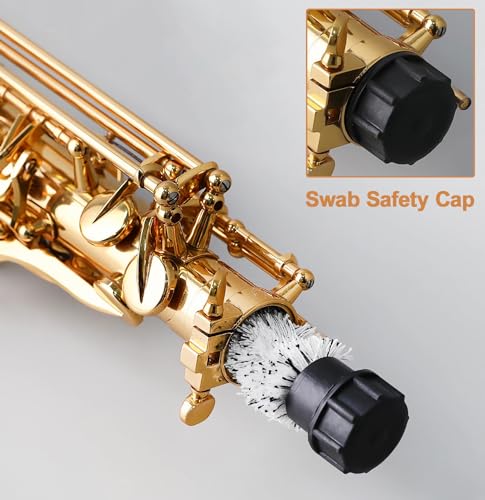 image for e-Times Alto Saxophone Cleaning Swab, Alto Sax Pad Saver Brush Cleaner