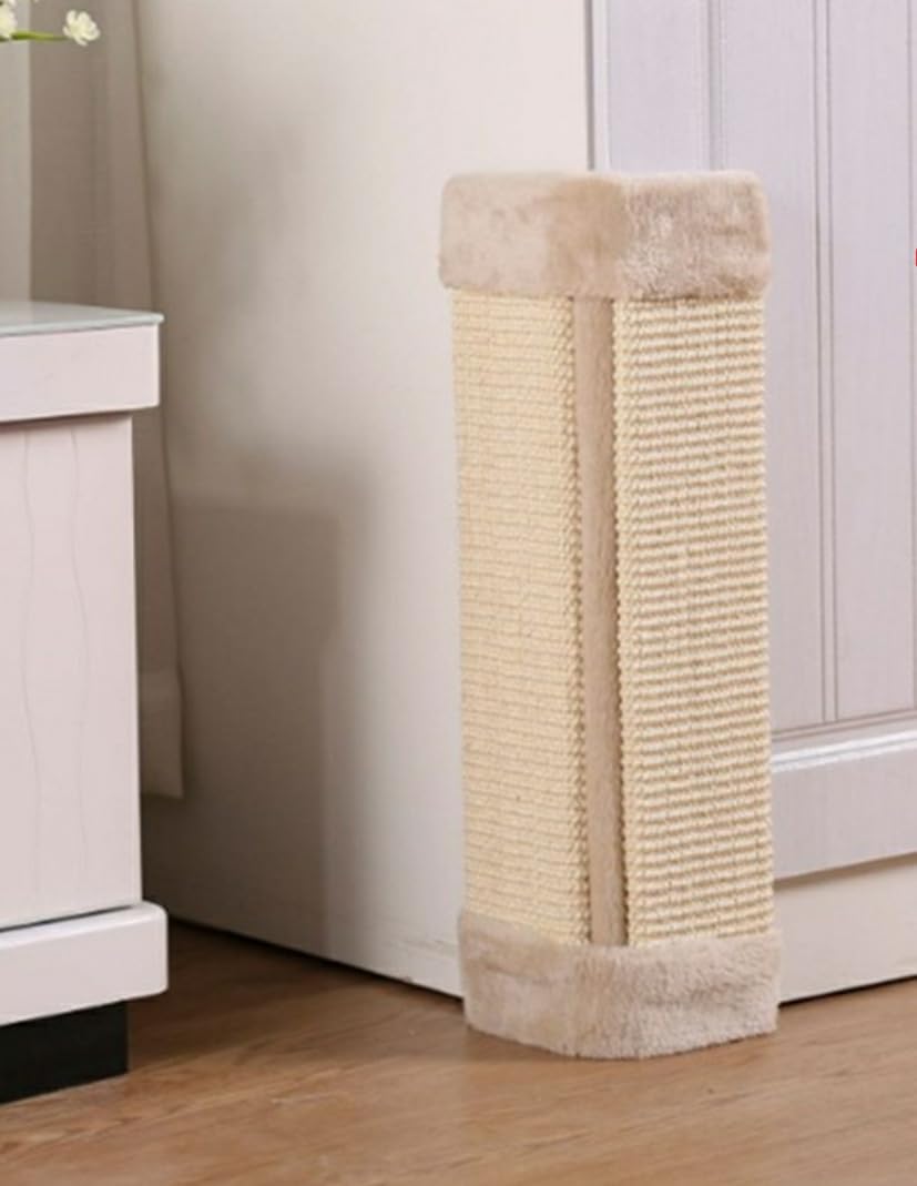 Cat Scratcher 3 Pack,Corner Cat Scratching Post, Wall Mounted Scratch Pads for Furniture Protector Sisal Scratching Boards for Wall and Couch Corners with Non-Slip Sticker, Beige