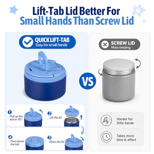 Image of Bento Lunch Box Set for Kids with 8 oz Soup Thermo, Leakproof Hot Food Container with 4 Compartments, Insulated Food Jar for Toddler Daycare Boys Girls School - Blue