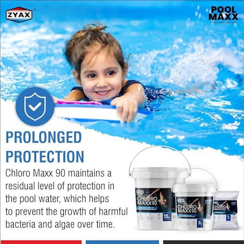 Image of ZYAX Chloro Maxx 90-5Kg (Pack of 2) TCCA 90 Chlorine Granules for Pool Water Treatment